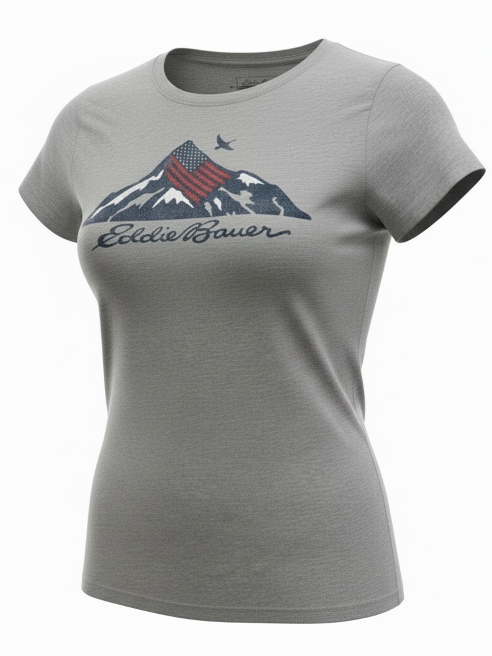 Eddie Bauer | Gray 🇺🇸 Patriotic Graphic Mountain T-Shirt 🇺🇸 | M